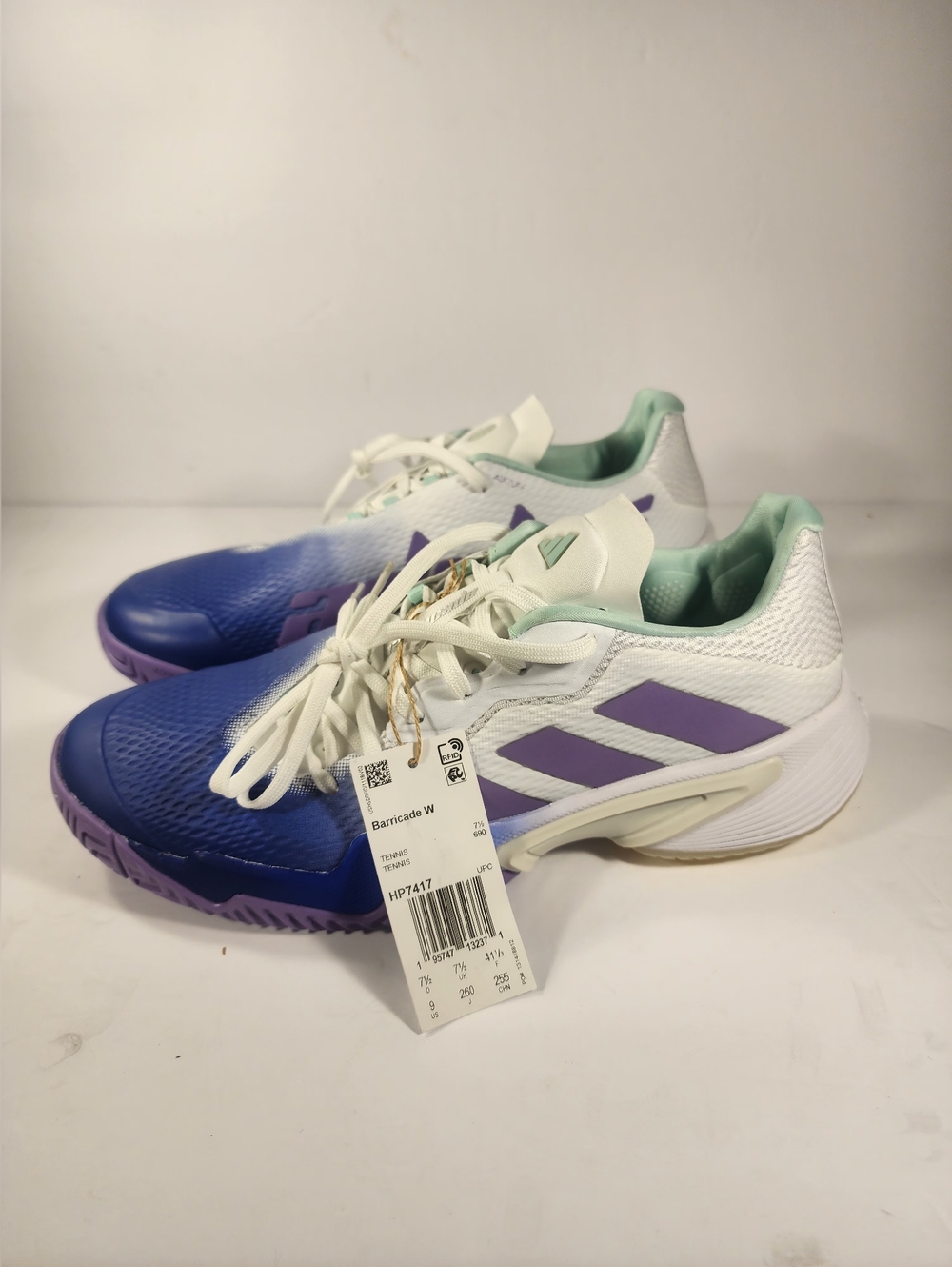 Adidas Women's Size 9.0 Barricade Clay Tennis  White Blue Purple HP 7417